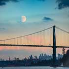 Lions Gate Bridge in Vancouver at Moonrise